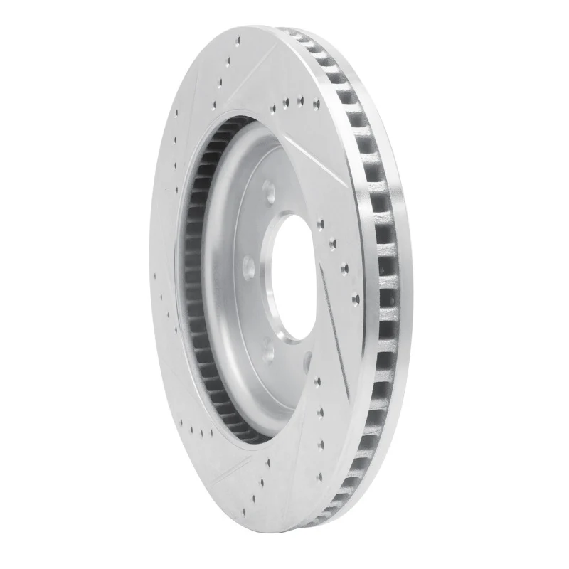 R1 21-25 Ford F-150 RWD Front Right Drilled & Slotted Silver Brake Rotor - Image 4
