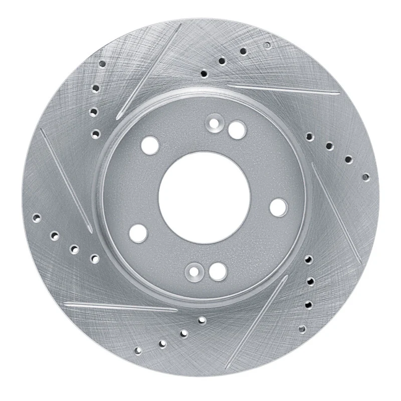 R1 21-25 Hyundai Elantra Front Left Drilled & Slotted Silver Brake Rotor - Image 2