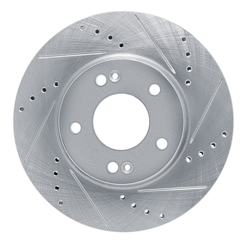 R1 21-25 Hyundai Elantra Front Right Drilled & Slotted Silver Brake Rotor - Image 2