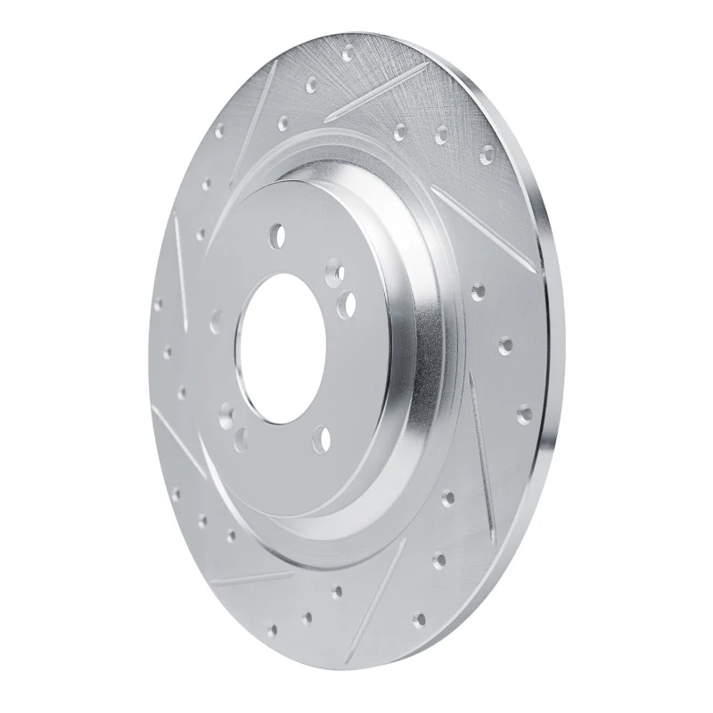 R1 21-25 Hyundai SONATA Rear Left Drilled & Slotted Silver Brake Rotor - Image 2