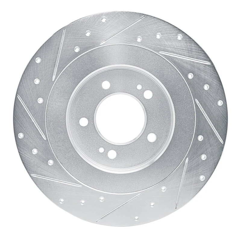 R1 21-25 Hyundai SONATA Rear Right Drilled & Slotted Silver Brake Rotor - Image 5