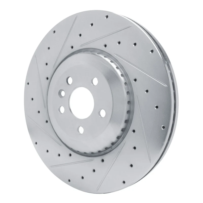 R1 21-25 Jaguar F-Pace Front Left Drilled & Slotted Silver Brake Rotor - Image 5