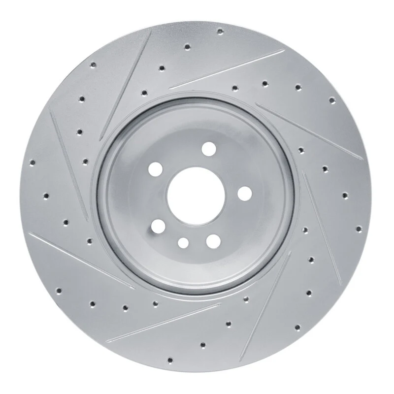R1 21-25 Jaguar F-Pace Front Right Drilled & Slotted Silver Brake Rotor - Image 3