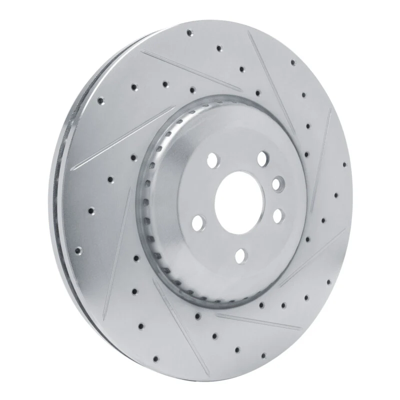 R1 21-25 Jaguar F-Pace Front Right Drilled & Slotted Silver Brake Rotor - Image 4