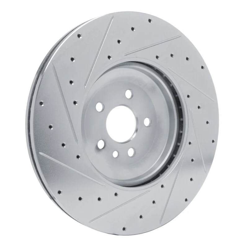 R1 21-25 Jaguar F-Pace Front Right Drilled & Slotted Silver Brake Rotor - Image 6