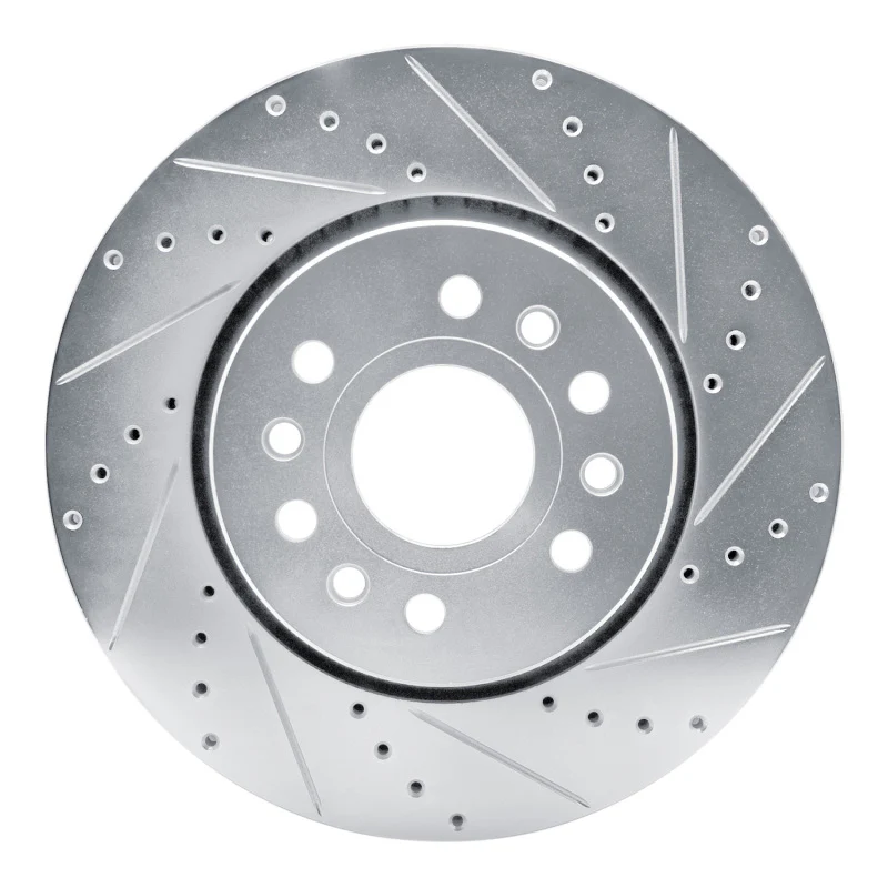 R1 21-25 Jeep Grand Wagoneer Front Right Drilled & Slotted Silver Brake Rotor