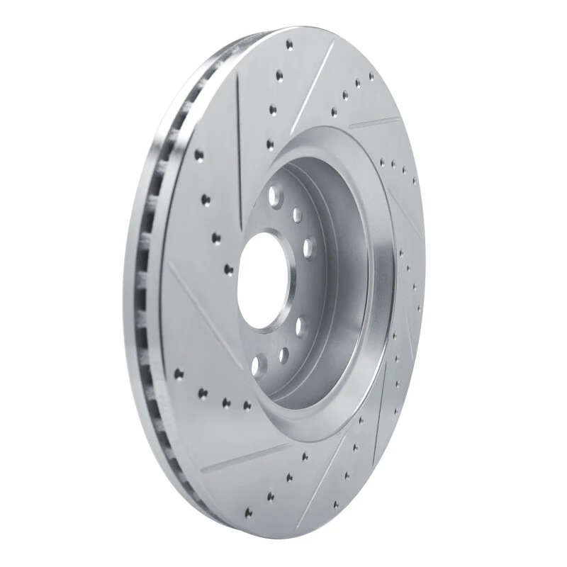 R1 21-25 Jeep Grand Wagoneer Front Right Drilled & Slotted Silver Brake Rotor - Image 3