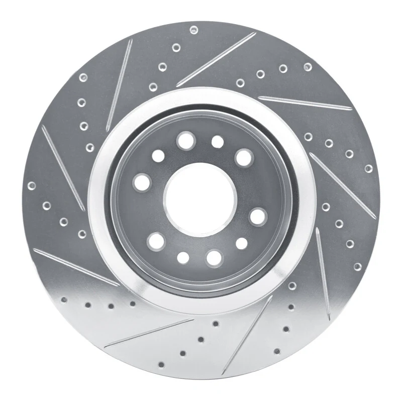 R1 21-25 Jeep Grand Wagoneer Front Right Drilled & Slotted Silver Brake Rotor - Image 4