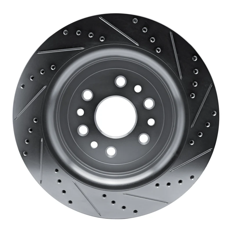 R1 21-25 Jeep Grand Wagoneer L Rear Left Drilled & Slotted Silver Brake Rotor - Image 3