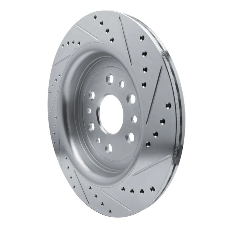 R1 21-25 Jeep Grand Wagoneer L Rear Left Drilled & Slotted Silver Brake Rotor - Image 4