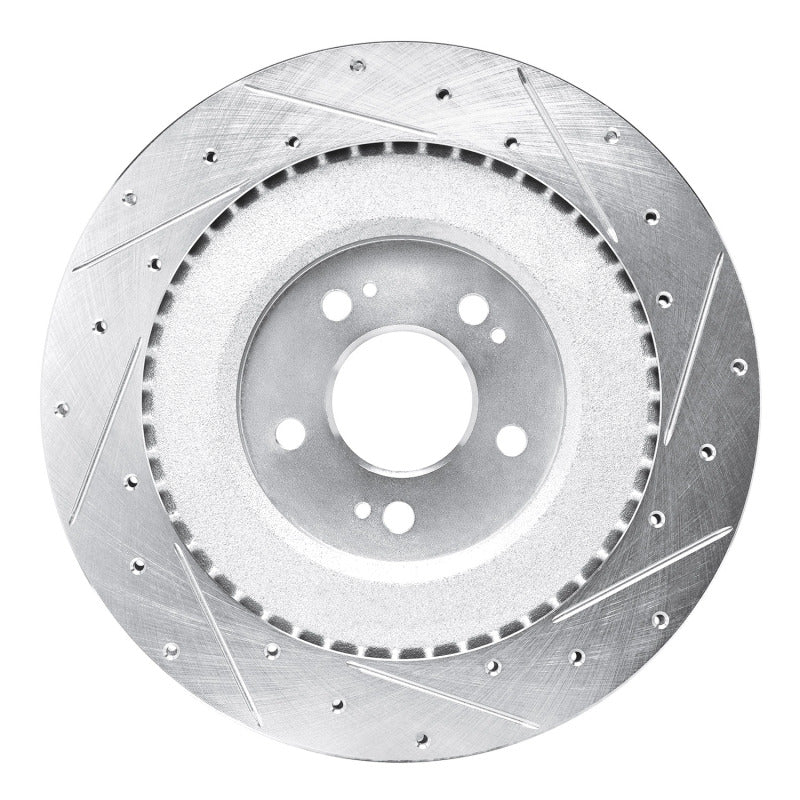 R1 21-26 Genesis G80 Rear Left Drilled & Slotted Silver Brake Rotor - Image 2