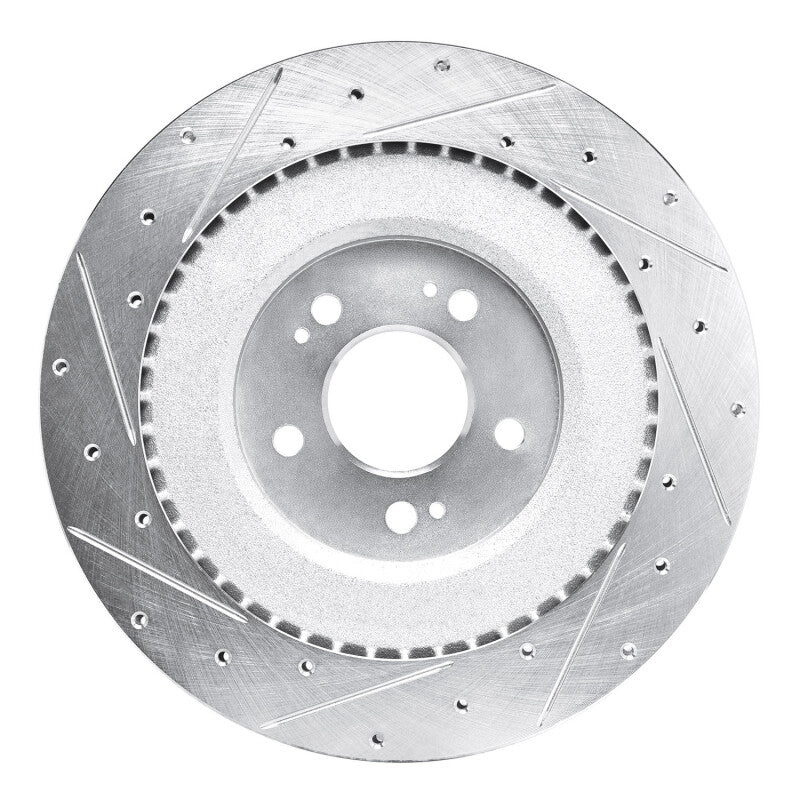 R1 21-26 Genesis G80 Rear Right Drilled & Slotted Silver Brake Rotor - Image 5