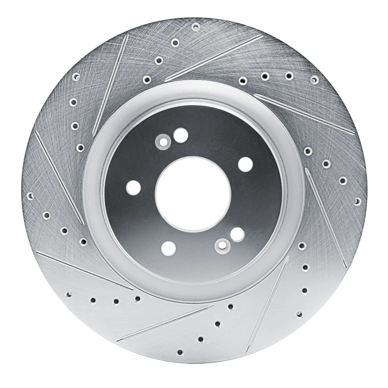 R1 21-26 Hyundai SONATA Front Left Drilled & Slotted Silver Brake Rotor