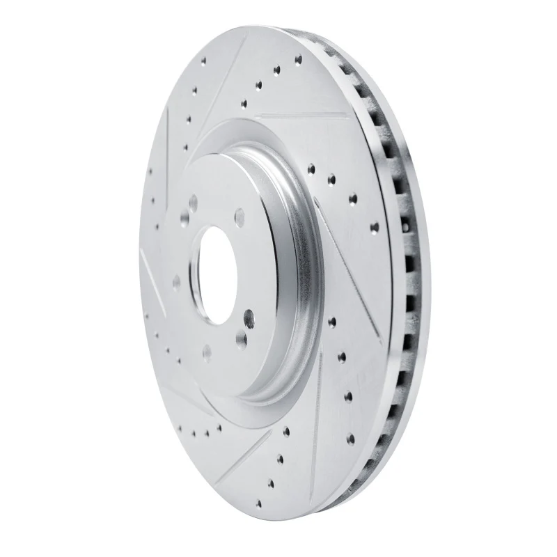 R1 21-26 Hyundai SONATA Front Left Drilled & Slotted Silver Brake Rotor - Image 2