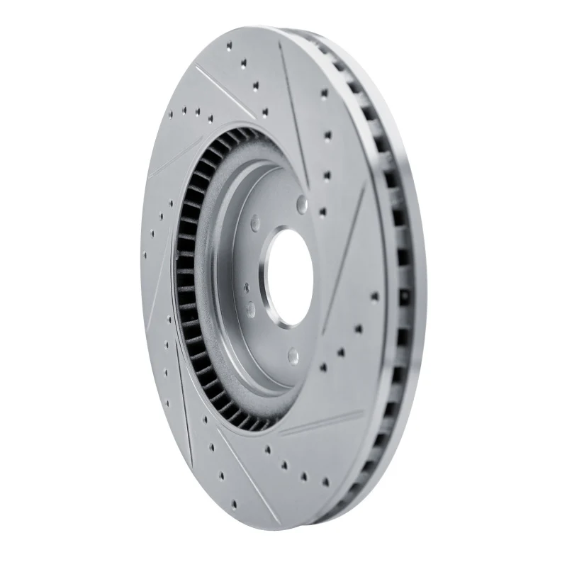 R1 21-26 Hyundai SONATA Front Left Drilled & Slotted Silver Brake Rotor - Image 3