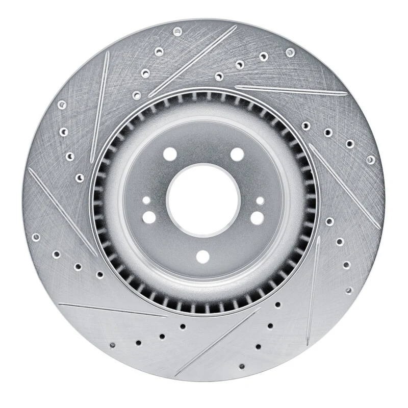 R1 21-26 Hyundai SONATA Front Right Drilled & Slotted Silver Brake Rotor - Image 5