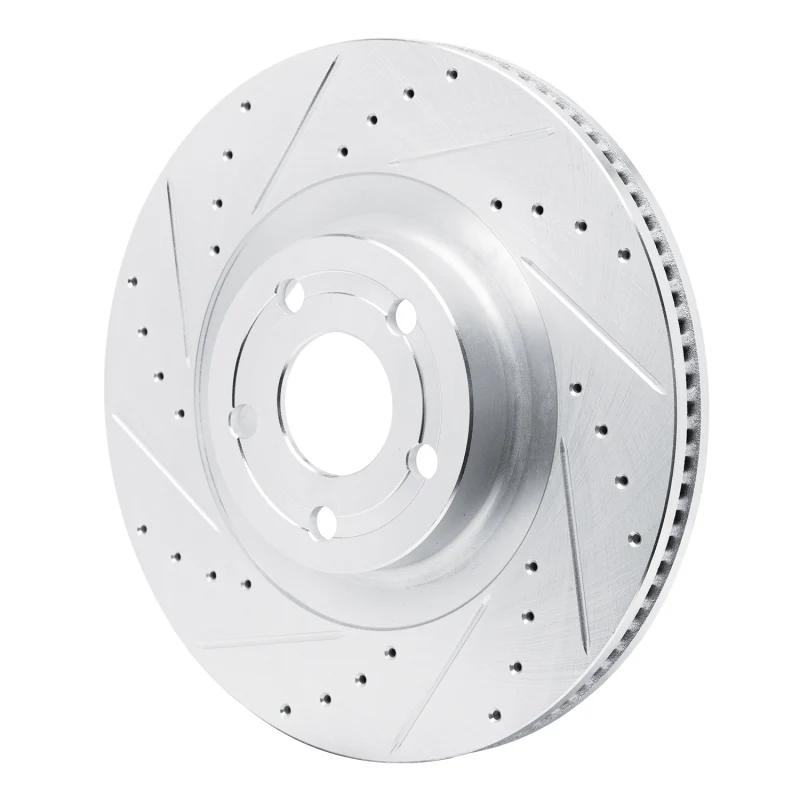 R1 22-25 Ford Maverick Front Left Drilled & Slotted Silver Brake Rotor - Image 4