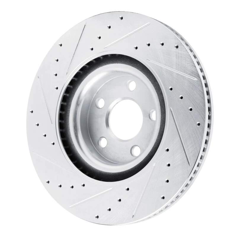 R1 22-25 Ford Maverick Front Right Drilled & Slotted Silver Brake Rotor - Image 2