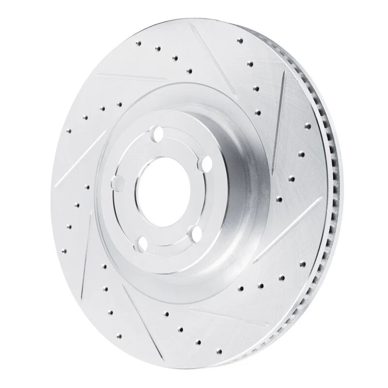 R1 22-25 Ford Maverick Front Right Drilled & Slotted Silver Brake Rotor - Image 3