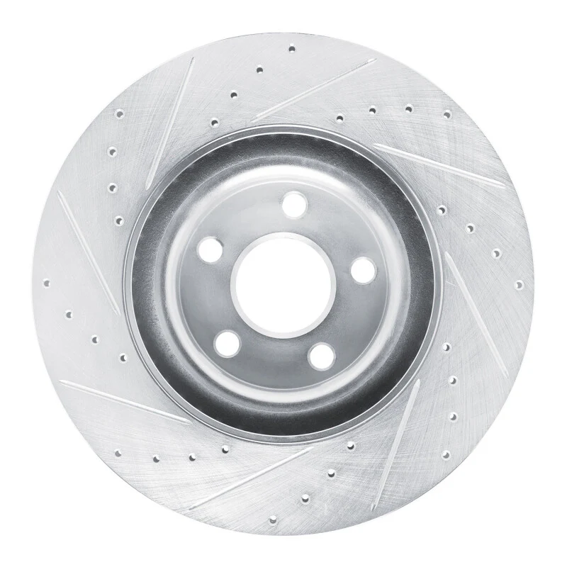 R1 22-25 Ford Maverick Front Right Drilled & Slotted Silver Brake Rotor - Image 4