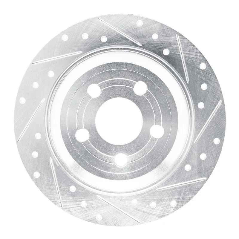 R1 22-25 Ford Maverick Rear Right Drilled & Slotted Silver Brake Rotor