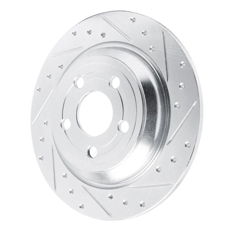 R1 22-25 Ford Maverick Rear Right Drilled & Slotted Silver Brake Rotor - Image 4