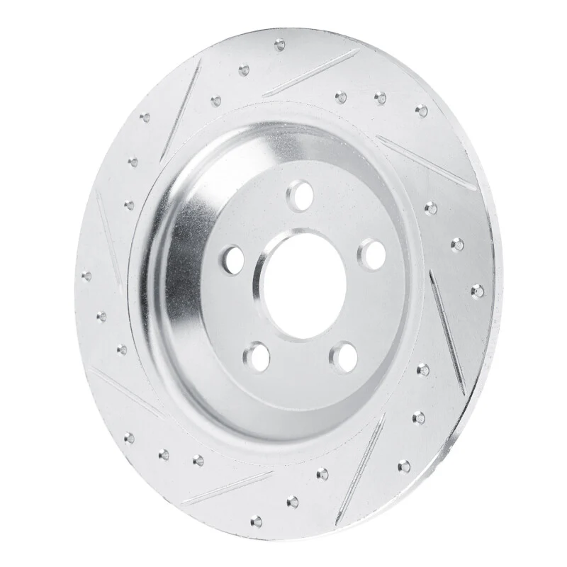 R1 22-25 Ford Maverick Rear Right Drilled & Slotted Silver Brake Rotor - Image 5