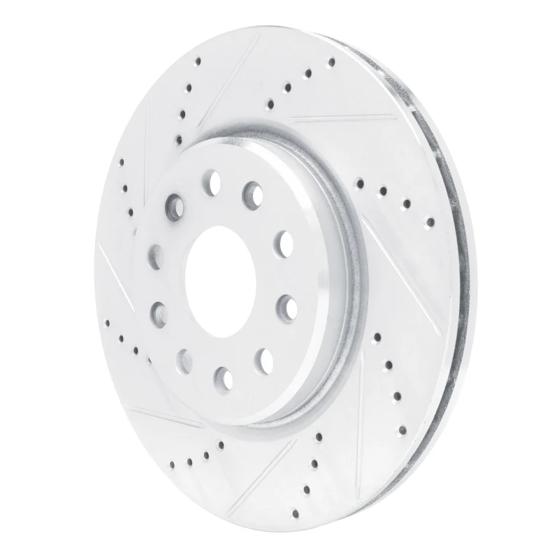 R1 22-25 Jeep Grand Cherokee Front Left Drilled & Slotted Silver Brake Rotor - Image 5