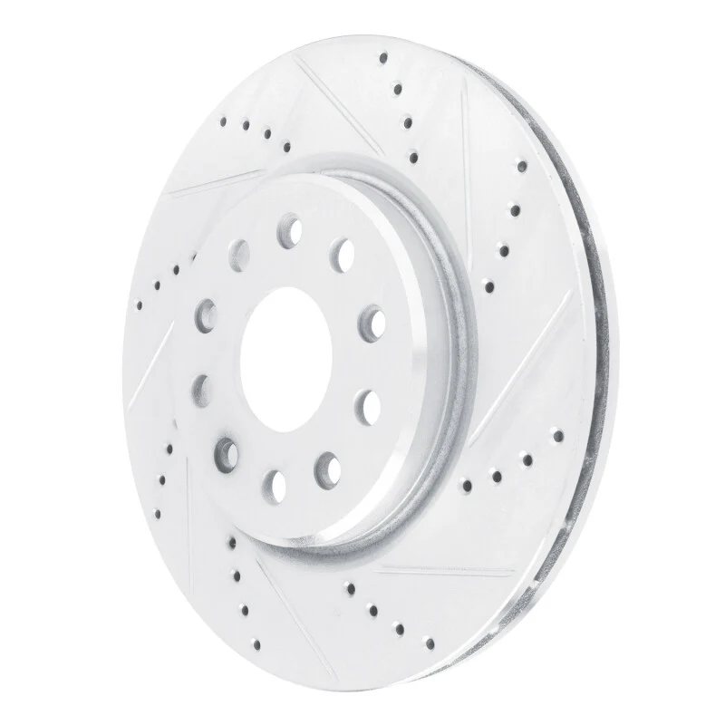 R1 22-25 Jeep Grand Cherokee Front Right Drilled & Slotted Silver Brake Rotor - Image 5