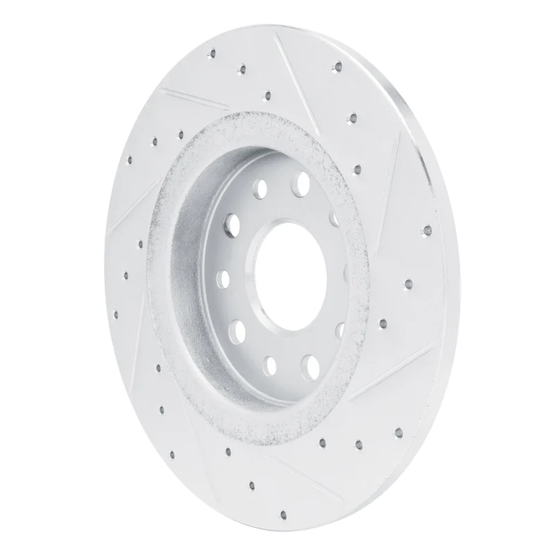 R1 22-25 Jeep Grand Cherokee Rear Left Drilled & Slotted Silver Brake Rotor - Image 2