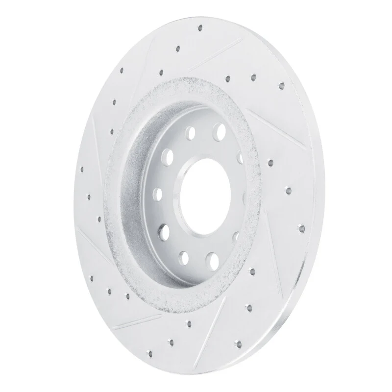 R1 22-25 Jeep Grand Cherokee Rear Right Drilled & Slotted Silver Brake Rotor - Image 2