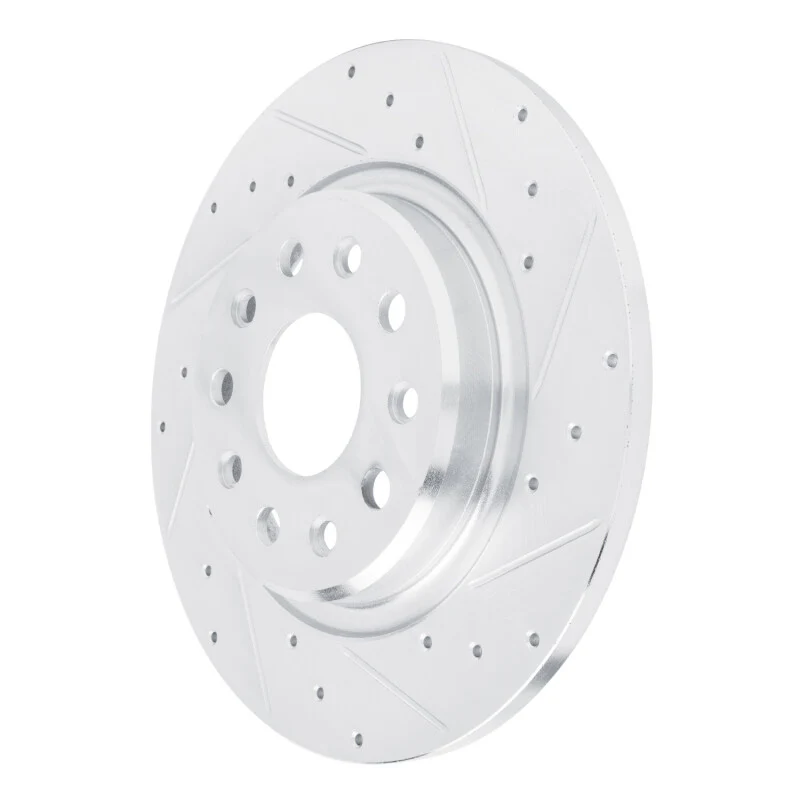 R1 22-25 Jeep Grand Cherokee Rear Right Drilled & Slotted Silver Brake Rotor - Image 4