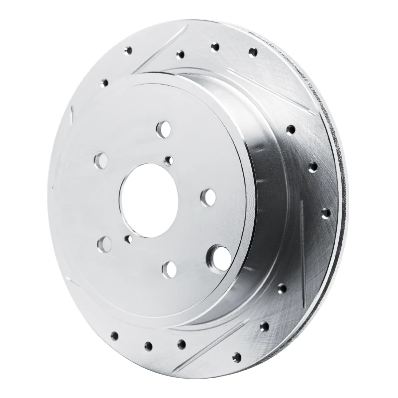 R1 22-25 Subaru WRX Rear Left Drilled & Slotted Silver Brake Rotor - Image 3