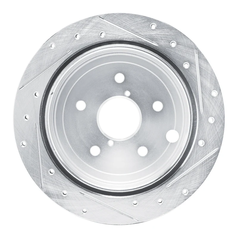 R1 22-25 Subaru WRX Rear Left Drilled & Slotted Silver Brake Rotor - Image 5