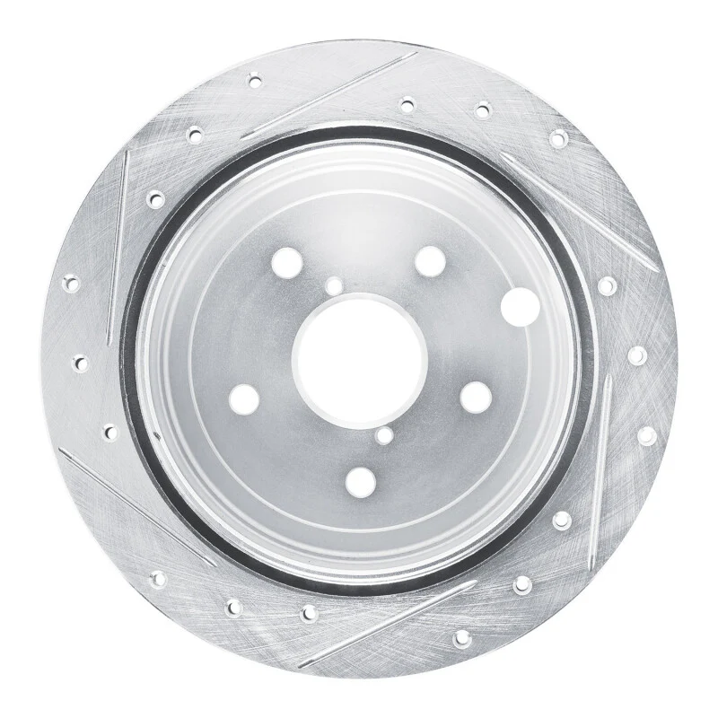 R1 22-25 Subaru WRX Rear Right Drilled & Slotted Silver Brake Rotor - Image 3