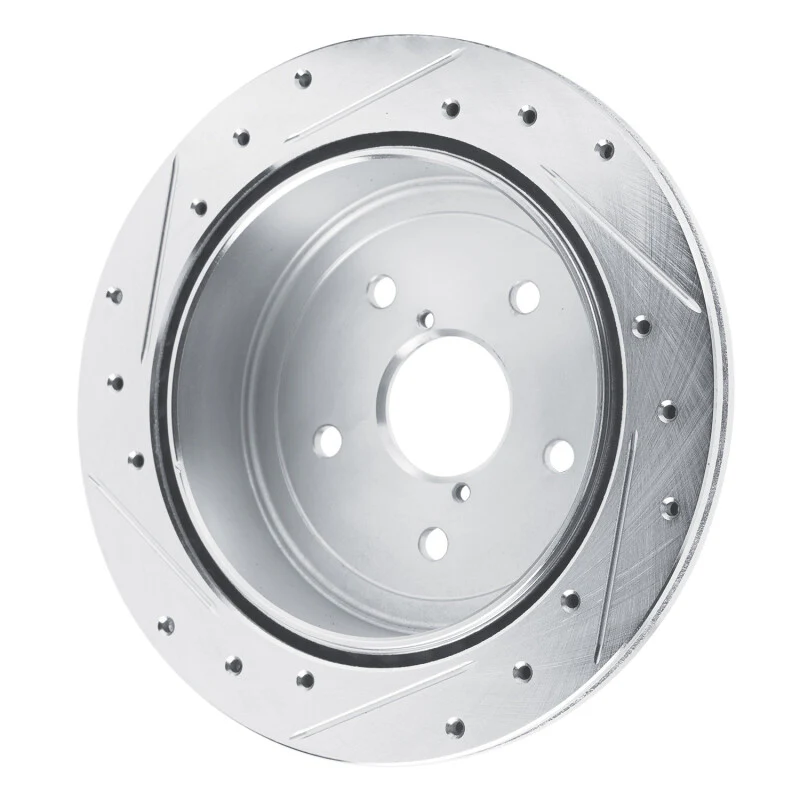 R1 22-25 Subaru WRX Rear Right Drilled & Slotted Silver Brake Rotor - Image 5