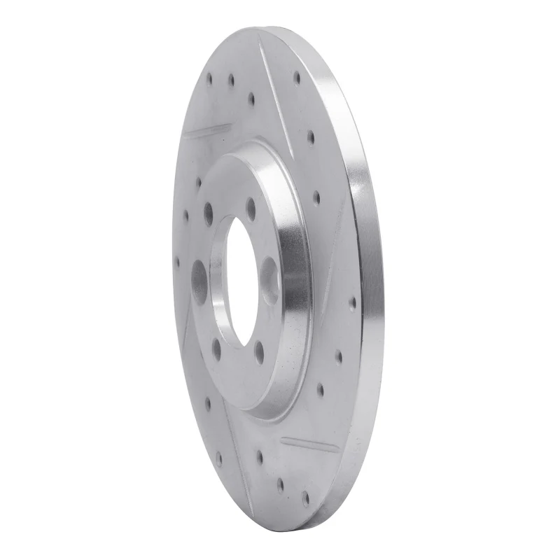 R1 62-87 Jaguar XJ Rear Right Drilled & Slotted Silver Brake Rotor - Image 4