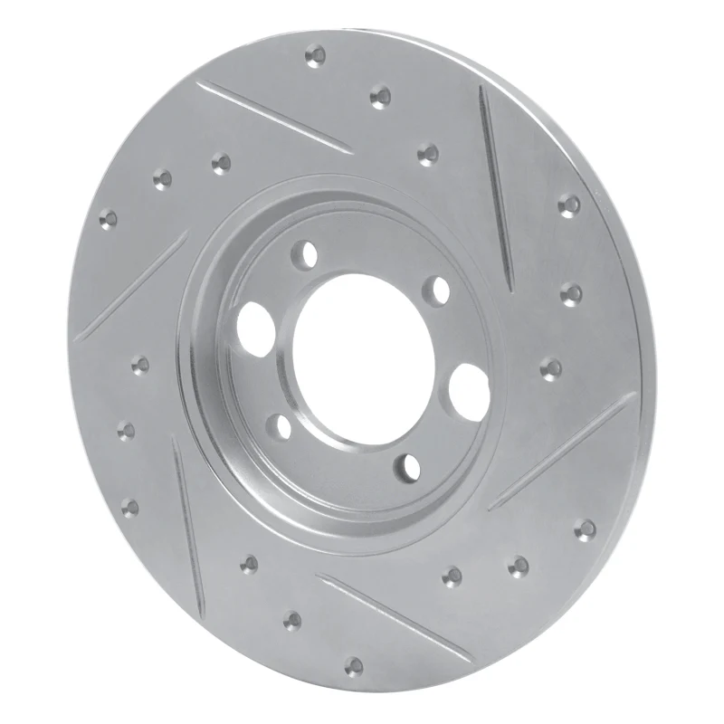 R1 62-87 Jaguar XKE Rear Left Drilled & Slotted Silver Brake Rotor - Image 2