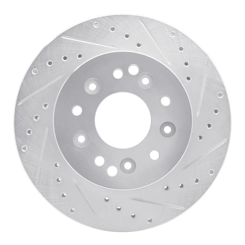 R1 63-82 Chevrolet Corvette Front/Rear Right Drilled & Slotted Silver Brake Rotor