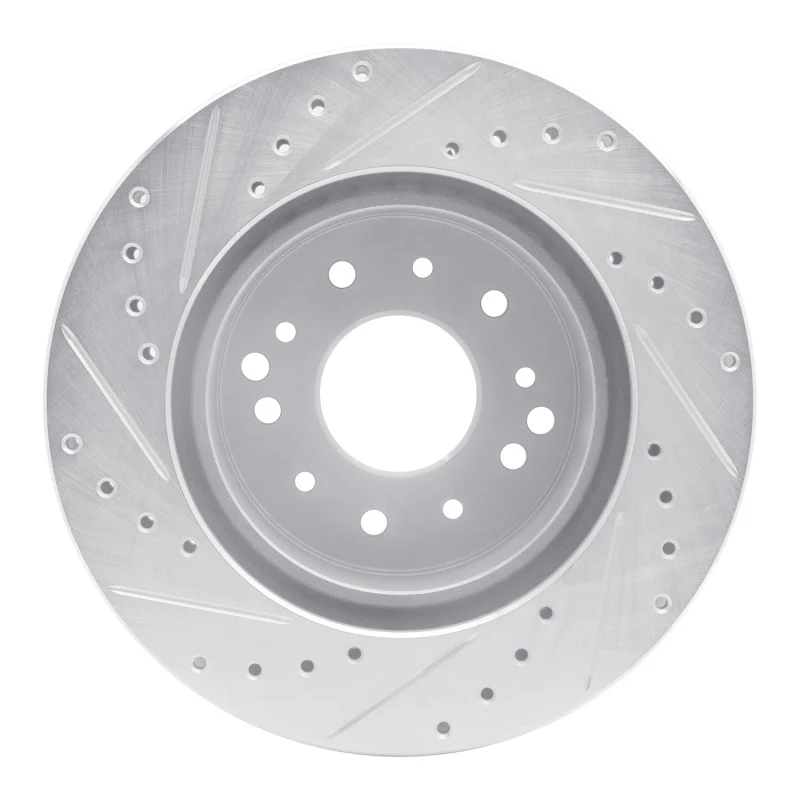R1 63-82 Chevrolet Corvette Front/Rear Right Drilled & Slotted Silver Brake Rotor - Image 2