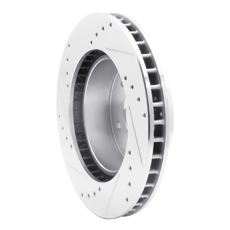 R1 63-82 Chevrolet Corvette Front Right Drilled & Slotted Silver Brake Rotor - Image 3