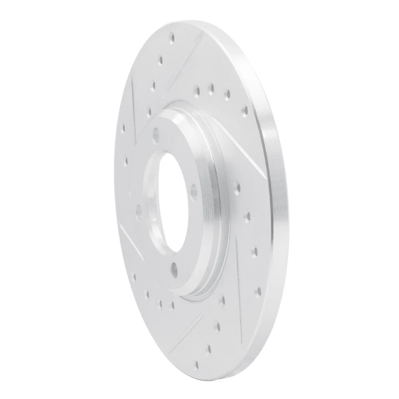 R1 63-86 Ford Cortina Front Left Drilled & Slotted Silver Brake Rotor - Image 2