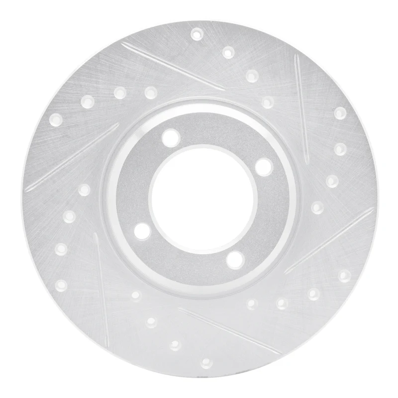 R1 63-86 Ford Cortina Front Right Drilled & Slotted Silver Brake Rotor