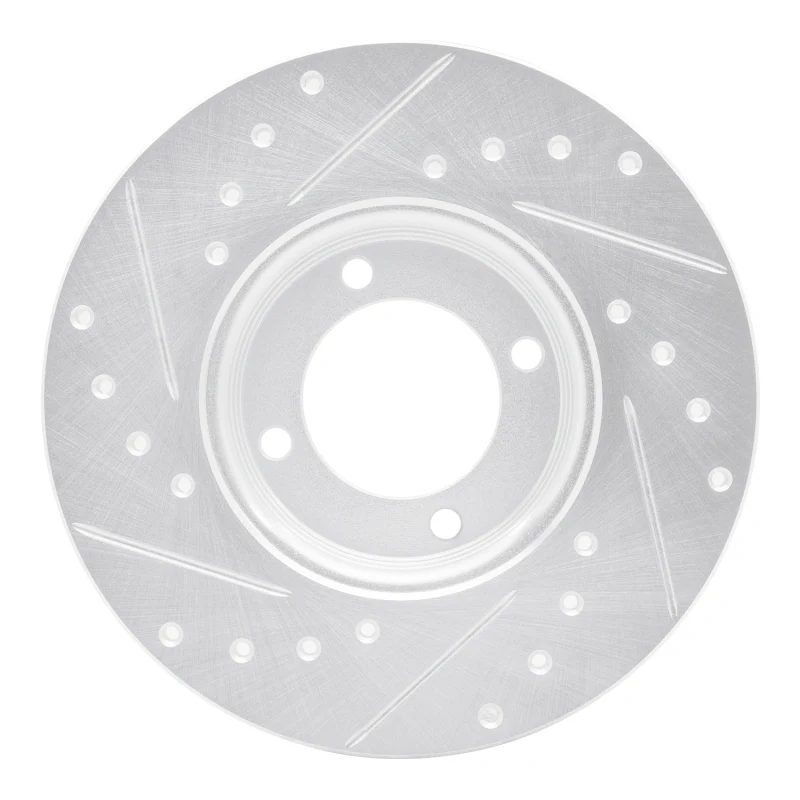 R1 63-86 Ford Cortina Front Right Drilled & Slotted Silver Brake Rotor - Image 3