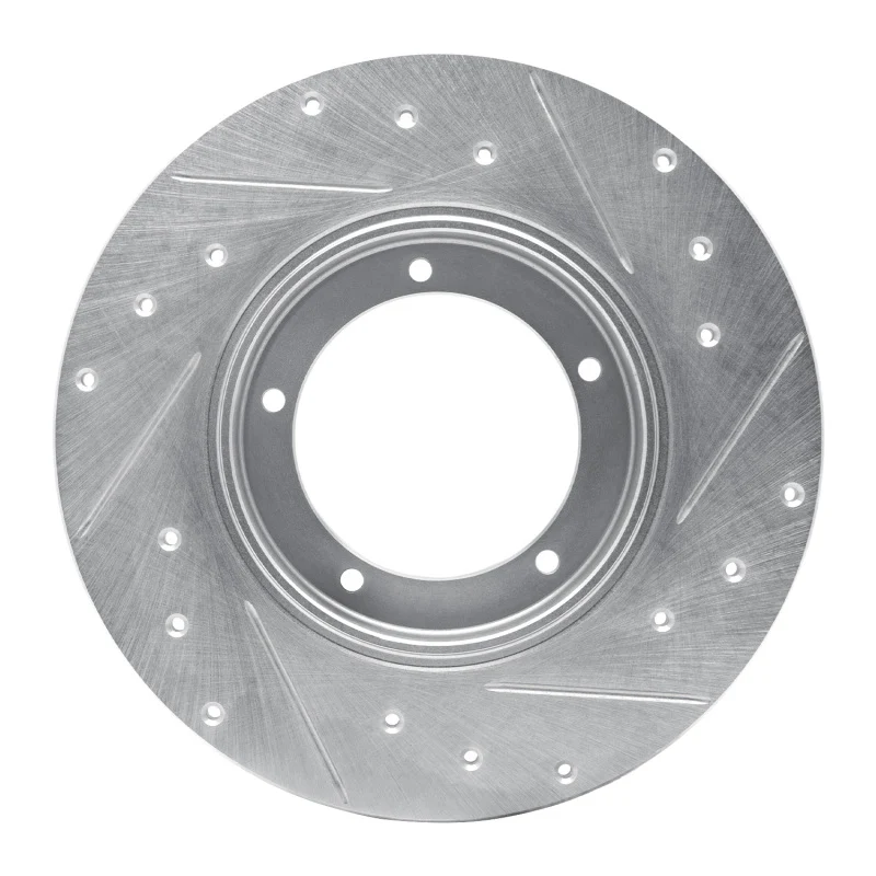 R1 65-76 Porsche 911 Front Left Drilled & Slotted Silver Brake Rotor - Image 3