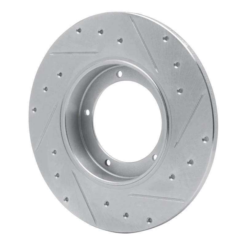 R1 65-76 Porsche 911 Front Left Drilled & Slotted Silver Brake Rotor - Image 4