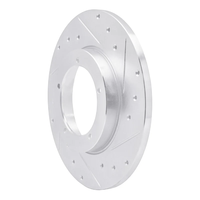 R1 65-76 Porsche 911 Front Right Drilled & Slotted Silver Brake Rotor - Image 2