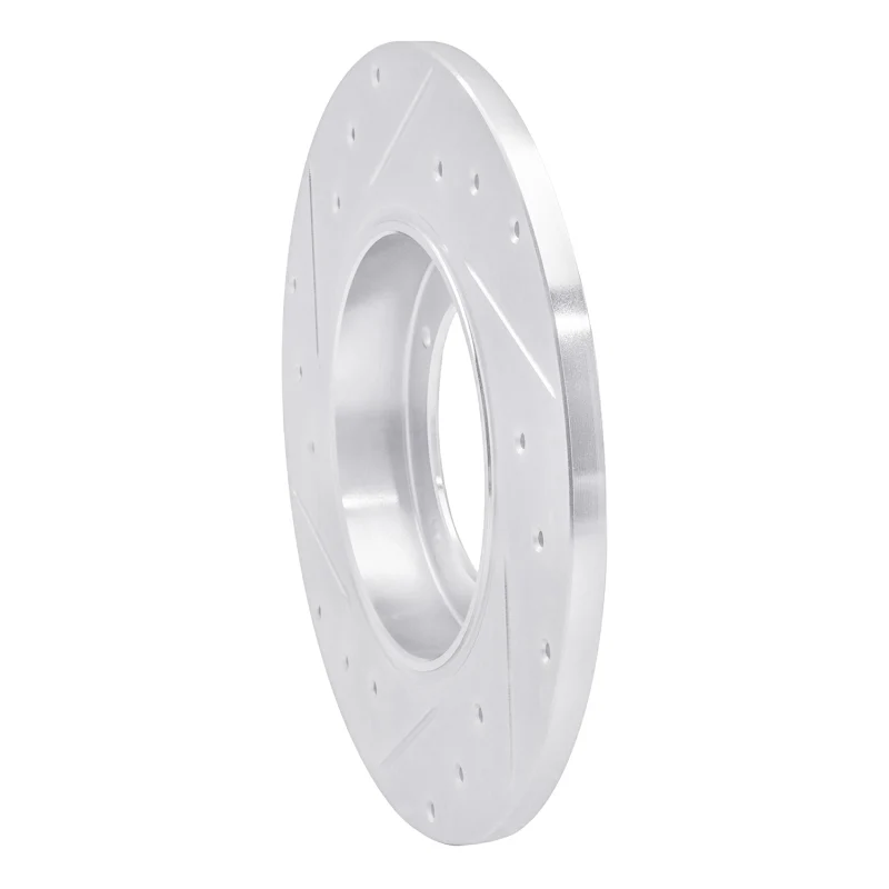 R1 65-76 Porsche 911 Front Right Drilled & Slotted Silver Brake Rotor - Image 3