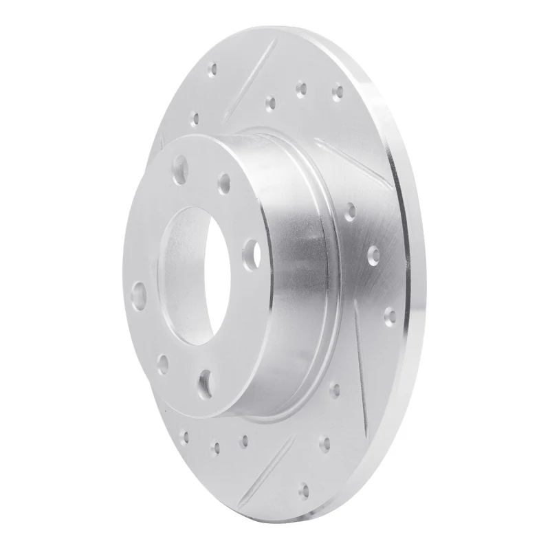 R1 66-92 Bertone X-1/9 Rear Left Front Left Drilled & Slotted Silver Brake Rotor - Image 5