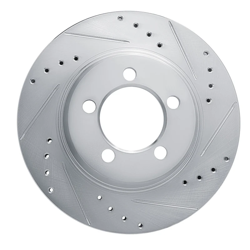 R1 67-67 Ford Galaxie Front Right Drilled & Slotted Silver Brake Rotor